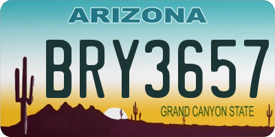 AZ license plate BRY3657