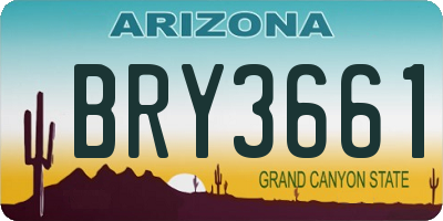 AZ license plate BRY3661