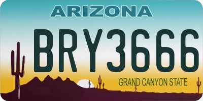 AZ license plate BRY3666