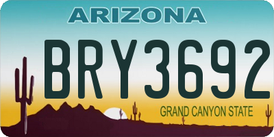 AZ license plate BRY3692