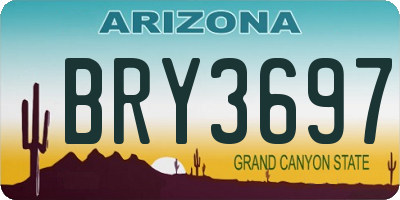 AZ license plate BRY3697