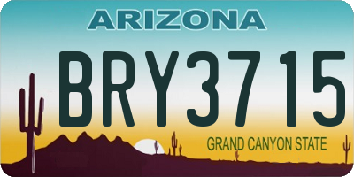 AZ license plate BRY3715