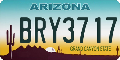 AZ license plate BRY3717