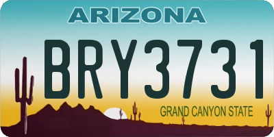 AZ license plate BRY3731