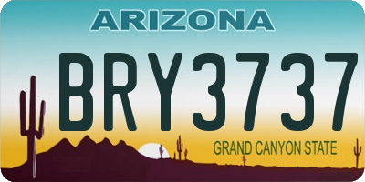 AZ license plate BRY3737