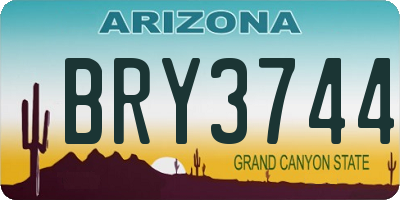 AZ license plate BRY3744