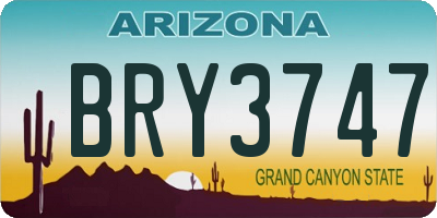 AZ license plate BRY3747