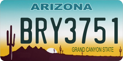 AZ license plate BRY3751