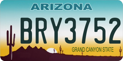 AZ license plate BRY3752