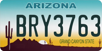 AZ license plate BRY3763