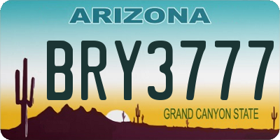AZ license plate BRY3777