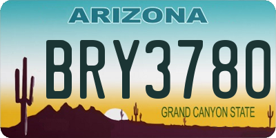 AZ license plate BRY3780