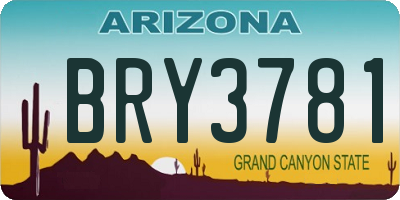 AZ license plate BRY3781