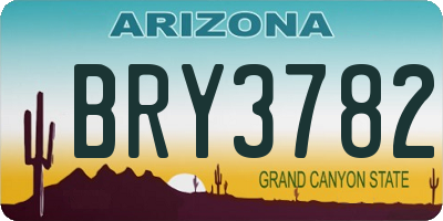 AZ license plate BRY3782