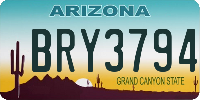 AZ license plate BRY3794