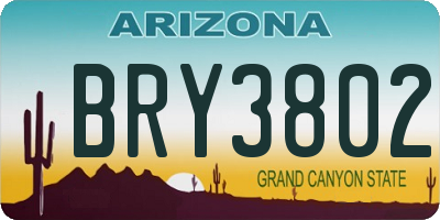 AZ license plate BRY3802