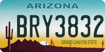 AZ license plate BRY3832