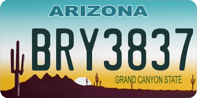 AZ license plate BRY3837