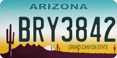 AZ license plate BRY3842