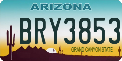AZ license plate BRY3853