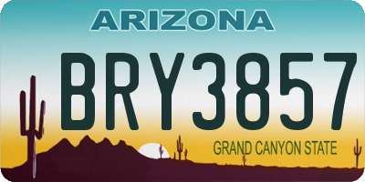 AZ license plate BRY3857