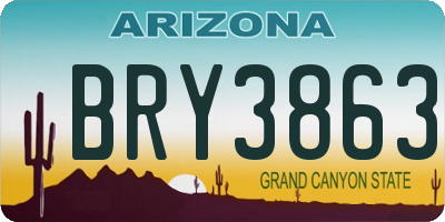 AZ license plate BRY3863