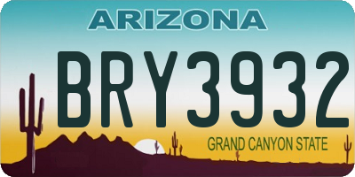 AZ license plate BRY3932