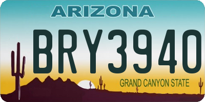 AZ license plate BRY3940