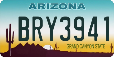 AZ license plate BRY3941