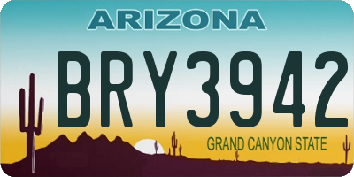 AZ license plate BRY3942
