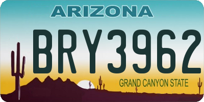 AZ license plate BRY3962
