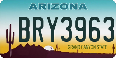 AZ license plate BRY3963