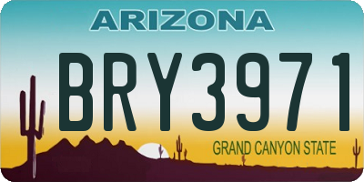 AZ license plate BRY3971