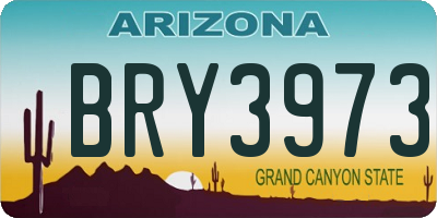 AZ license plate BRY3973