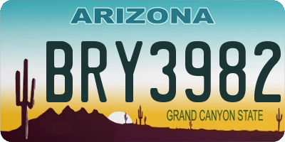 AZ license plate BRY3982