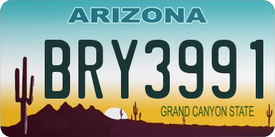 AZ license plate BRY3991