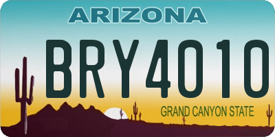 AZ license plate BRY4010