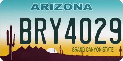 AZ license plate BRY4029