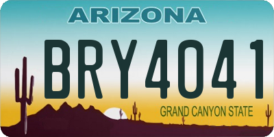 AZ license plate BRY4041