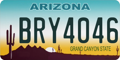 AZ license plate BRY4046