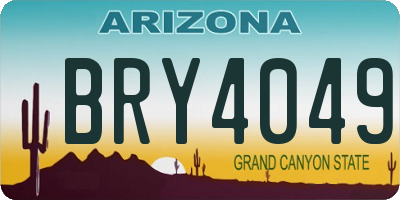 AZ license plate BRY4049