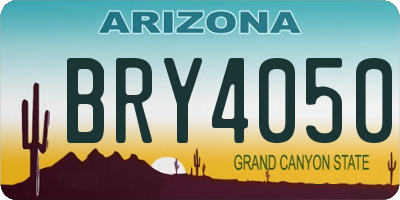 AZ license plate BRY4050
