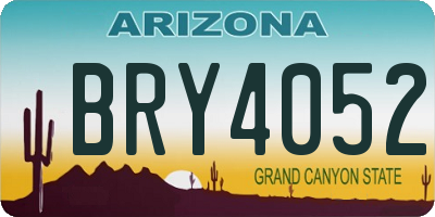 AZ license plate BRY4052