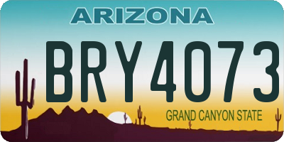 AZ license plate BRY4073