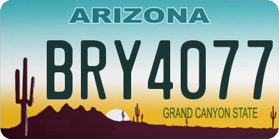 AZ license plate BRY4077