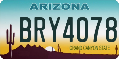 AZ license plate BRY4078