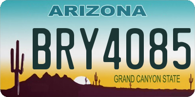 AZ license plate BRY4085