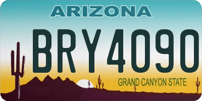 AZ license plate BRY4090
