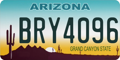 AZ license plate BRY4096