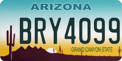 AZ license plate BRY4099